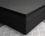 Splittopper hoeslaken katoensatijn zwart 160 x 200 cm, T210, hoekhoogte 15 cm, voor slaapkamer
