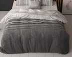 Dekbedovertrek katoen-polyester Moon Lights grijs gestreept 240 x 220 cm, met kussenslopen 60 x 70 cm