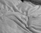 Dekbedovertrek velvet polyester effen grijs 140 x 220 cm, met kussensloop 60 x 70 cm