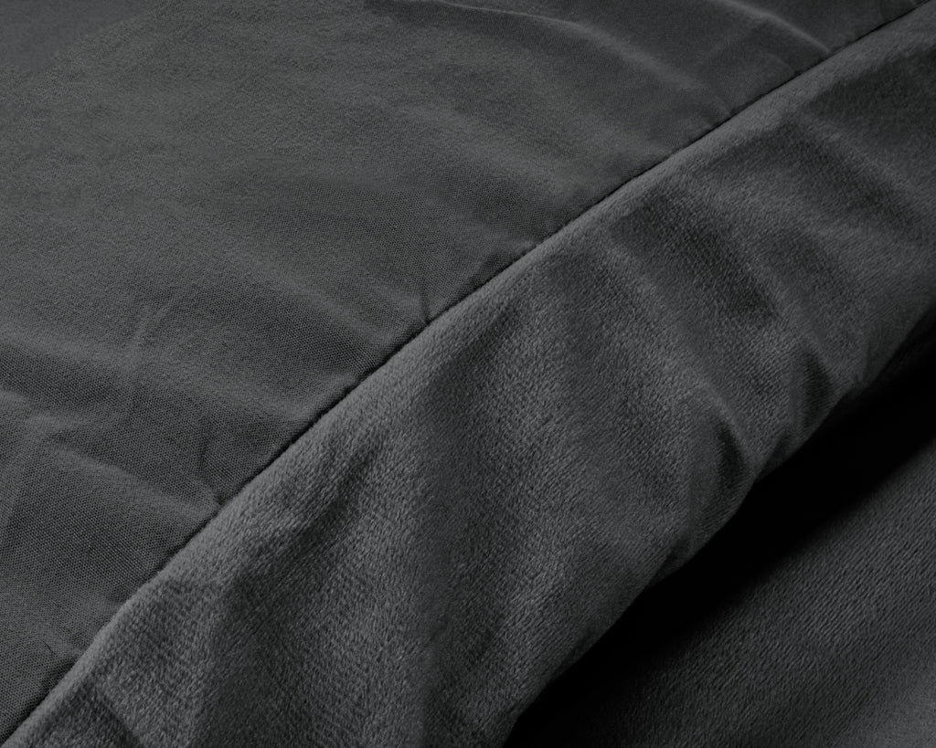 Dekbedovertrek velvet antraciet 200 x 220 cm, met 2 kussenslopen 60 x 70 cm