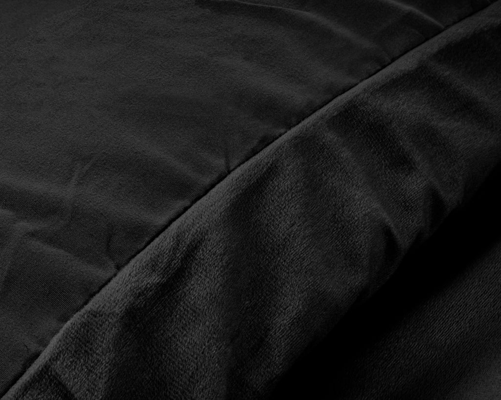 Dekbedovertrek fluweel effen zwart 140 x 220 cm, met kussensloop 60 x 70 cm, eenpersoons