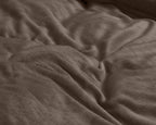 Dekbedovertrek velvet taupe 140 x 220 cm, effen, met 1 kussensloop 60 x 70 cm voor de slaapkamer
