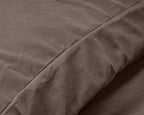 Dekbedovertrek velvet taupe 140 x 220 cm, effen, met 1 kussensloop 60 x 70 cm voor de slaapkamer