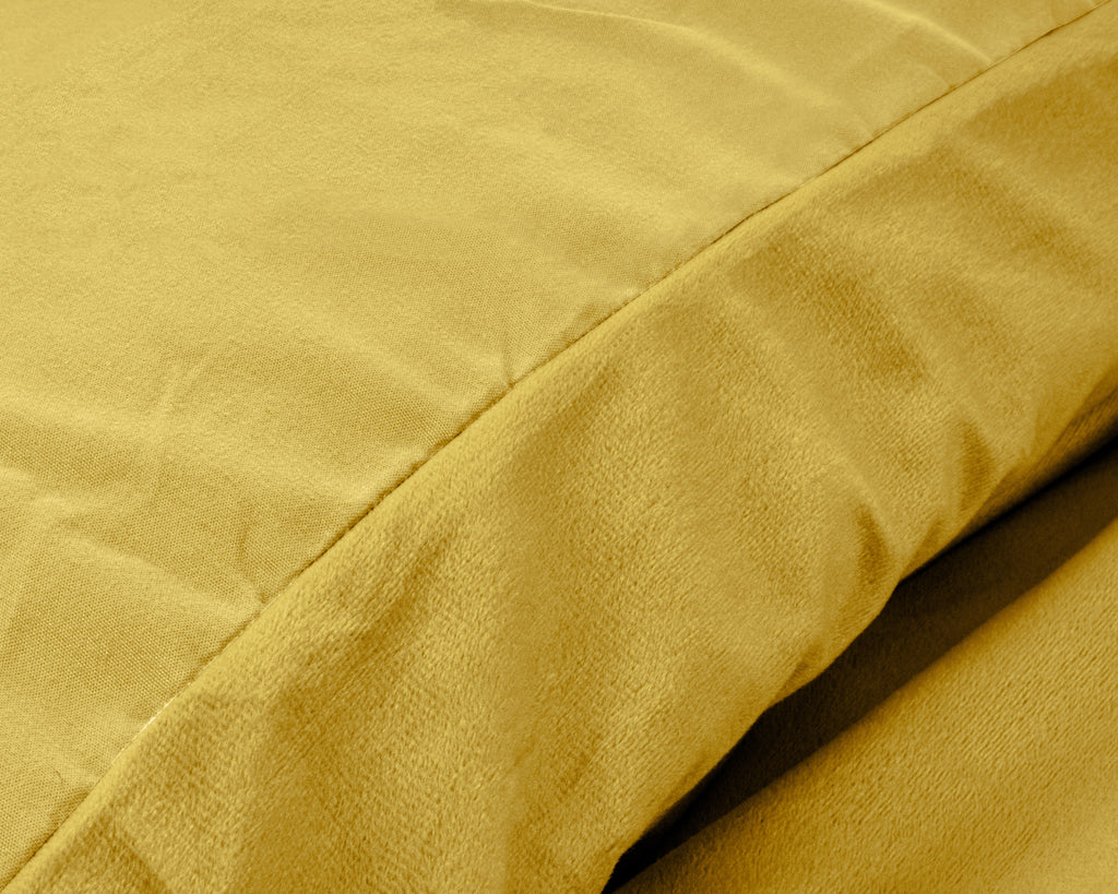 Dekbedovertrek velvet effen goud 240 x 220 cm, met 2 kussenslopen 60 x 70 cm voor de slaapkamer