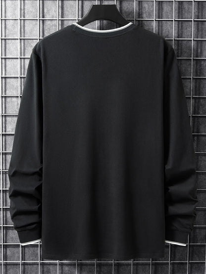 Herren Langarmshirt "Chicago" mit Rundhalsausschnitt und Rippbündchen