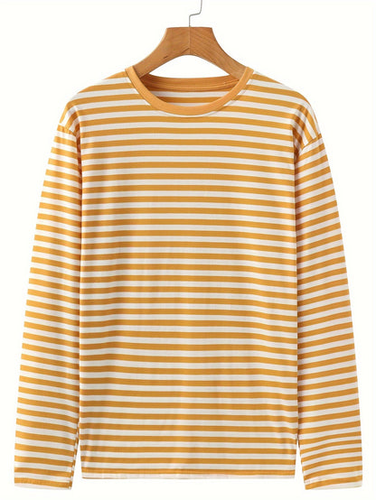 Striped long-sleeve crew-neck shirt for women and men
