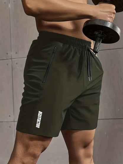 Men's Sports and Fitness Shorts with Zipper Pocket – Ideal for Training & Leisure
