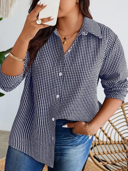 Women's plaid shirt in casual vintage style for leisure and everyday wear