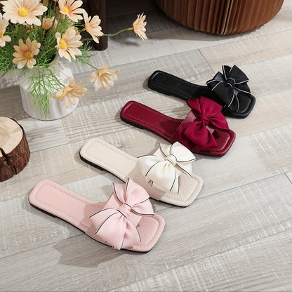 Damen Sandalen mit großer Schleife – Modische Slides für Freizeit und Sommer
