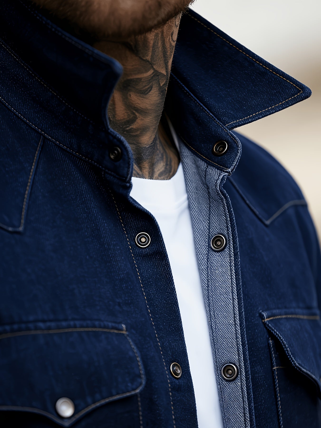 Herren Freizeit Jeanshemd im modernen Western-Stil – Perfekt für Alltag und Streetwear