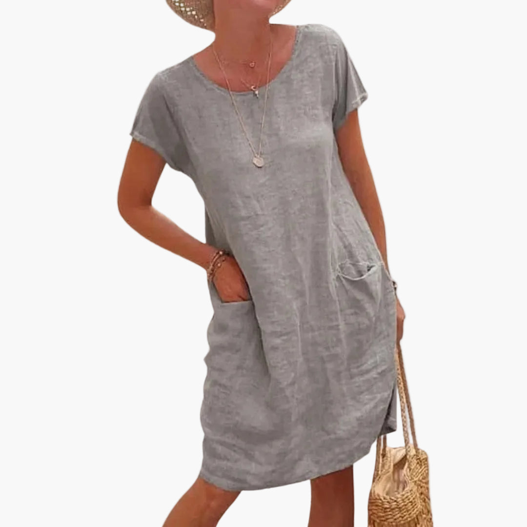 Women's casual dress summer short-sleeve loose with pockets – perfect for everyday life and vacation