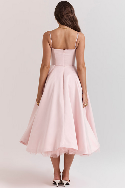 Women's Festive Strapless Dress in Vintage Style for Special Occasions and Evening Events