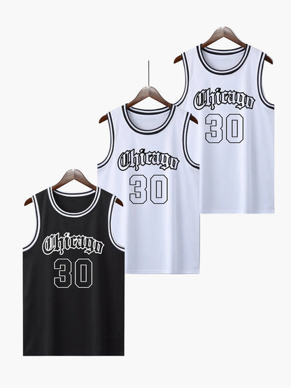 Men's Basketball Tank Top Vintage Style – Athletic Jersey with Chicago 30 Print for Training & Leisure