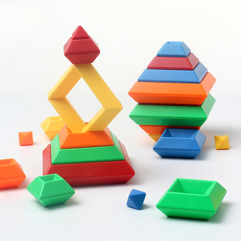 Creative construction toy for children – stackable learning wooden building blocks