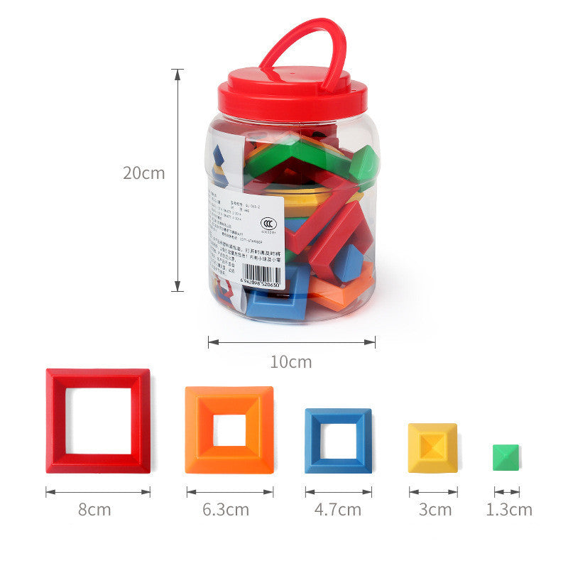 Creative construction toy for children – stackable learning wooden building blocks