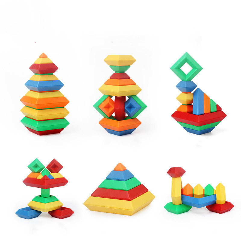 Creative construction toy for children – stackable learning wooden building blocks