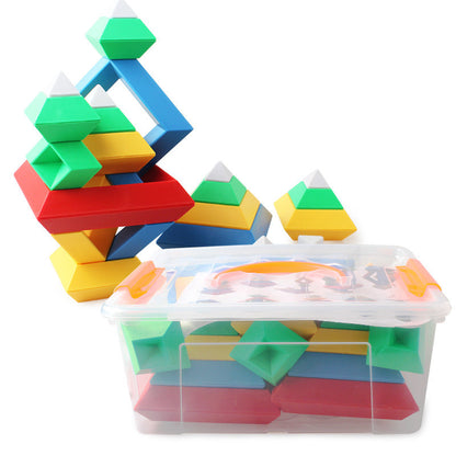Creative construction toy for children – stackable learning wooden building blocks