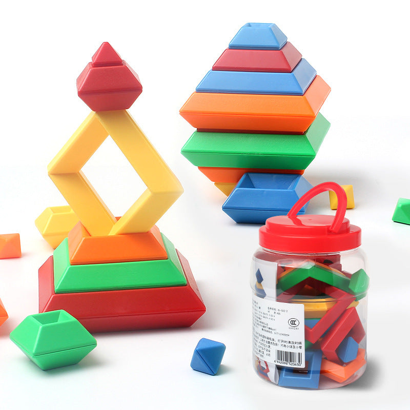 Creative construction toy for children – stackable learning wooden building blocks