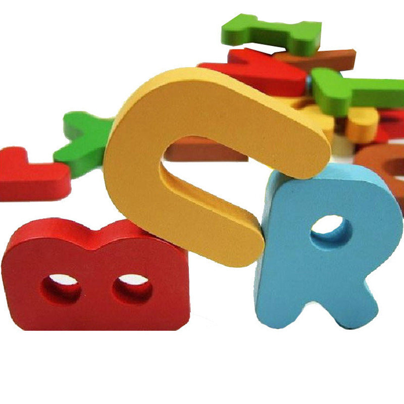 Children's Educational Toy Wooden Alphabet Letter Puzzle with Cards – Unisex, Preschool, Early Education