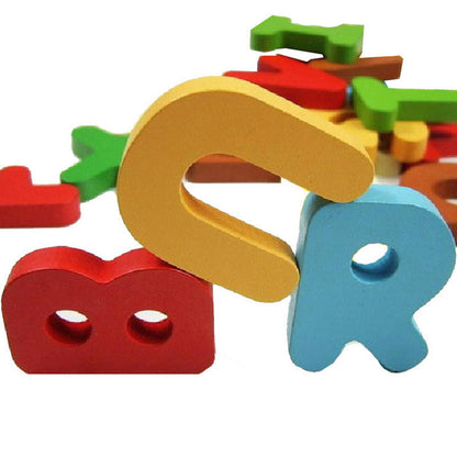 Children's Educational Toy Wooden Alphabet Letter Puzzle with Cards – Unisex, Preschool, Early Education
