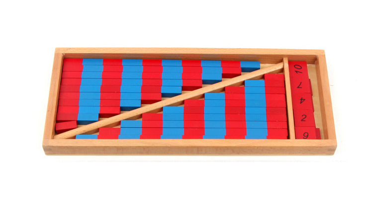 Montessori counting rods made of wood for children – early mathematics learning toy, educational material, neutral