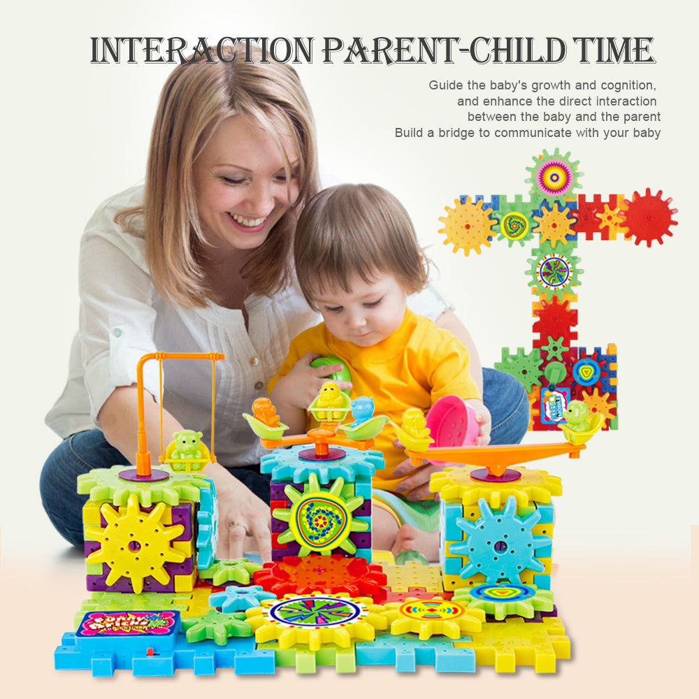 Interactive Parent-Child Time Gear Building Block Toy for Children – Creative Learning Game for Girls and Boys