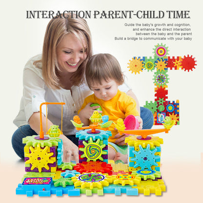 Interactive Parent-Child Time Gear Building Block Toy for Children – Creative Learning Game for Girls and Boys
