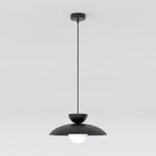 Hanglamp gepoedercoat staal en glas Mulan, zwart, 1 lamp, G9, Ø 10 cm kap, eettafel en kookeiland