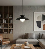 Hanglamp gepoedercoat staal en glas Mulan, zwart, 1 lamp, G9, Ø 10 cm kap, eettafel en kookeiland