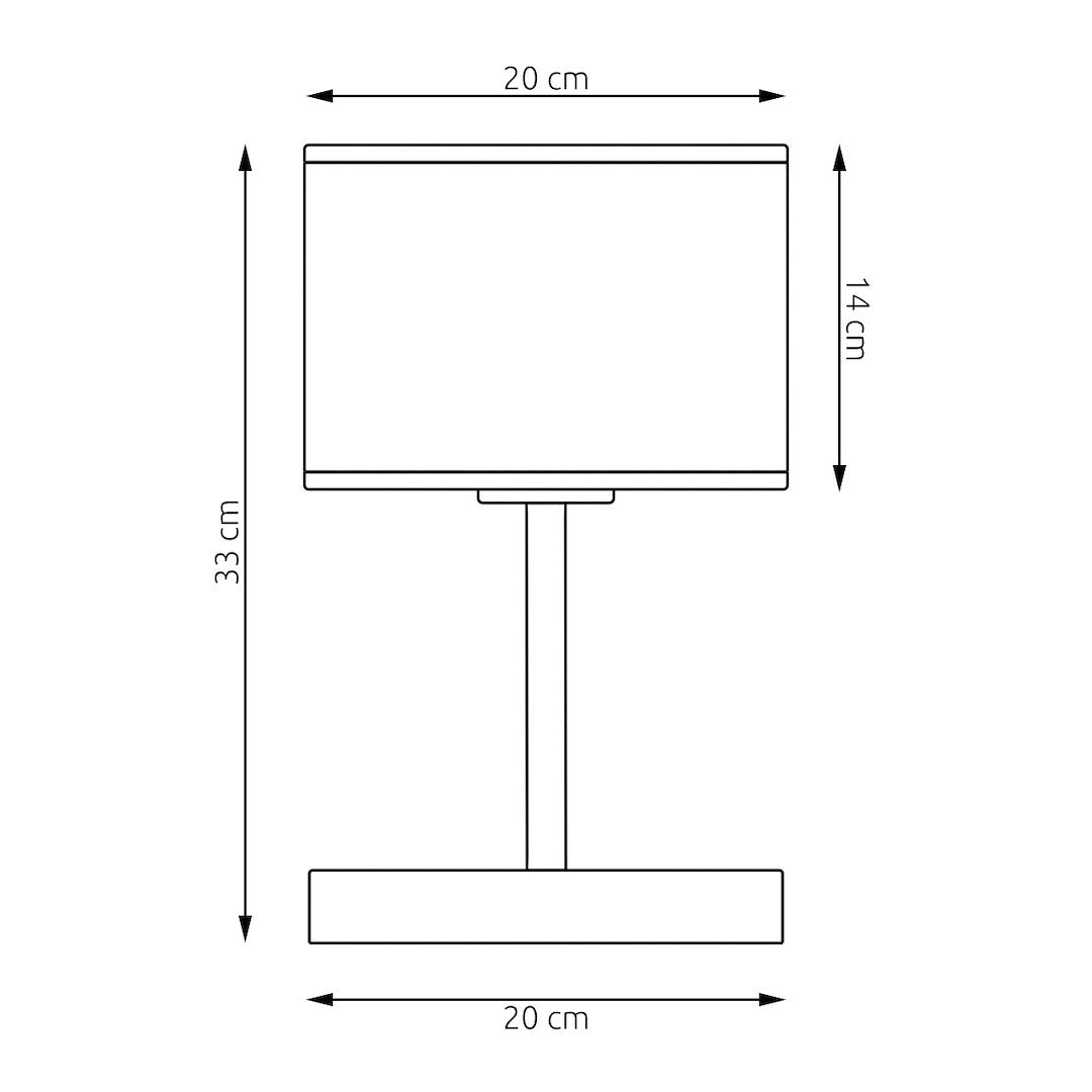 Tafellamp gepoedercoat staal minimalistisch Karbon zwart, stoffen kap Ø 20 cm, E27 – bureau en nachtkastje