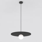 Hanglamp vilt en gepoedercoat staal Calma boho zwart, Ø 40 cm, 1 fitting G9, voor slaapkamer of woonkamer