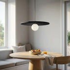 Hanglamp vilt en gepoedercoat staal Calma boho zwart, Ø 40 cm, 1 fitting G9, voor slaapkamer of woonkamer