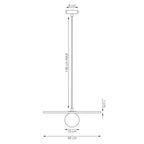 Hanglamp vilt en gepoedercoat staal Calma boho zwart, Ø 40 cm, 1 fitting G9, voor slaapkamer of woonkamer