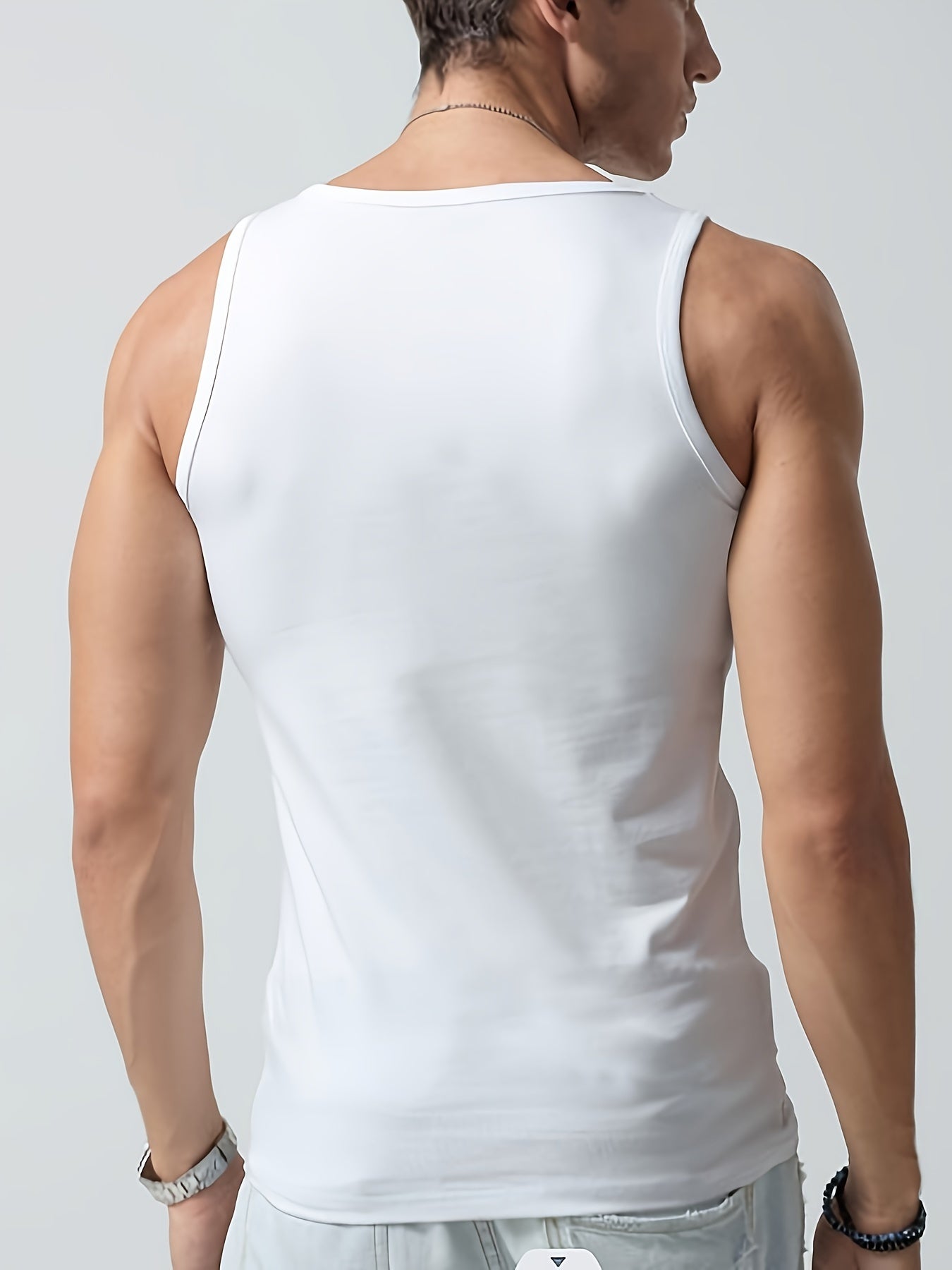 Men's slim fit tank top – Ideal for sports and leisure, ribbed basic top
