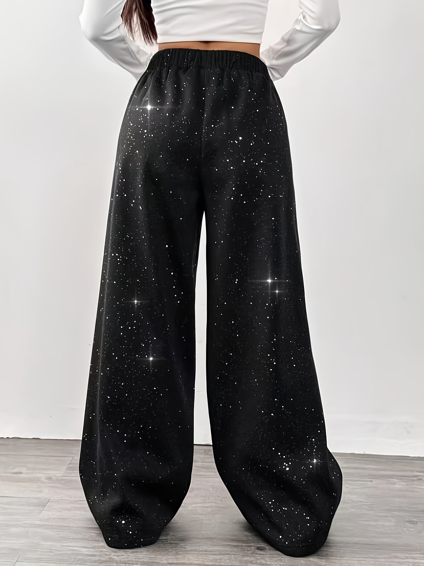 Damen Weite Sternenhimmel Freizeithose für Frühling und Sommer – Lässiger Streetstyle