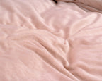 Dekbedovertrek fluweel effen roze 140 x 220 cm, met 1 kussensloop 60 x 70 cm voor de slaapkamer