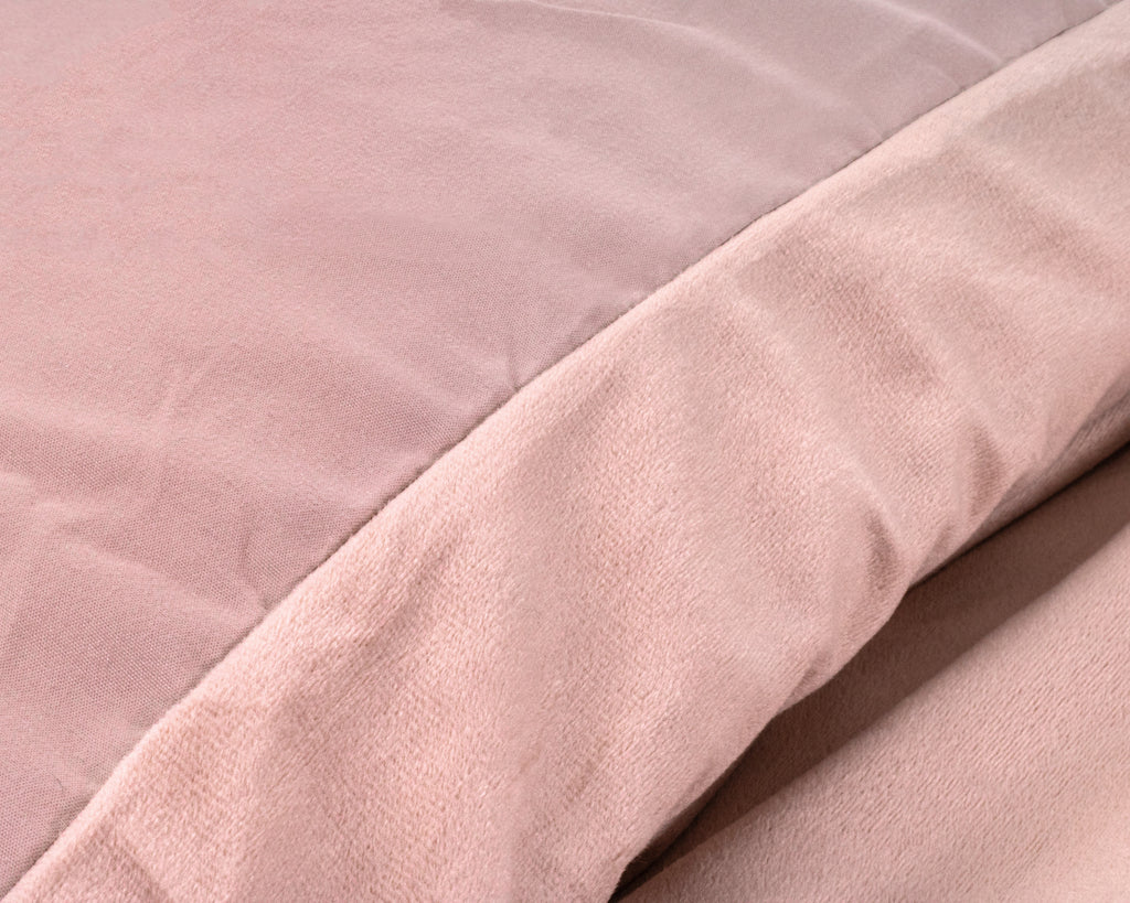 Dekbedovertrek velvet effen roze 240 x 220 cm, met 2 kussenslopen 60 x 70 cm voor de slaapkamer