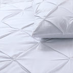 Dekbedovertrek katoen pintuck Salvador wit 240 x 220 cm, met kussenslopen 60 x 70 cm