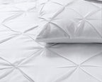 Dekbedovertrek katoen pintuck Salvador wit 240 x 220 cm, met kussenslopen 60 x 70 cm
