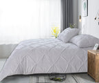 Dekbedovertrek katoen pintuck Salvador wit 240 x 220 cm, met kussenslopen 60 x 70 cm