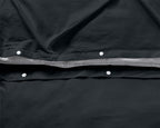 Dekbedovertrek katoen pintuck Salvador zwart 140 x 220 cm, met kussensloop 60 x 70 cm