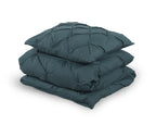 Dekbedovertrek katoen ranforce pintuck donkergroen 140 x 220 cm, met 1 kussensloop 60 x 70 cm