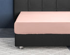 Hoeslaken katoensatijn T210 roze 120 x 200 cm, hoekhoogte 30 cm, met elastische rand
