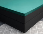 Topper hoeslaken katoensatijn donkergroen 180 x 200 cm, T210, hoekhoogte 15 cm