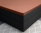 Hoeslaken topper katoensatijn T210 bruin 90 x 200 cm, hoekhoogte 15 cm