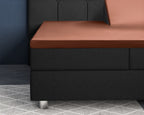 Splittopper hoeslaken katoensatijn bruin 160 x 200 cm, voor split-oplegmatrassen tot 12 cm
