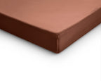 Splittopper hoeslaken katoensatijn bruin 160 x 200 cm, voor split-oplegmatrassen tot 12 cm