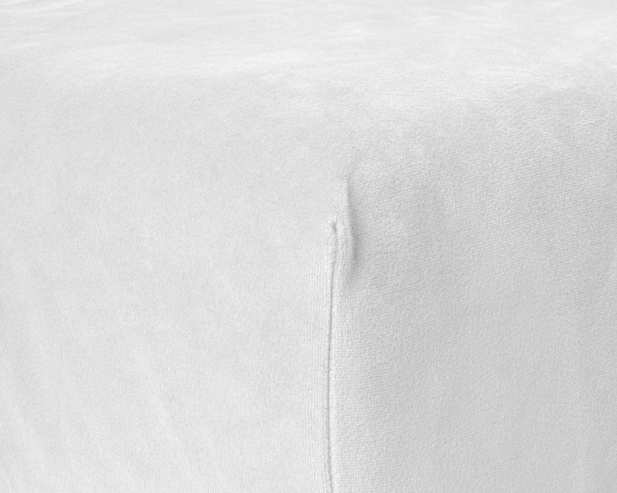 Hoeslaken fluweel polyester wit 160 x 200 cm, hoekhoogte 30 cm, voor tweepersoonsbed