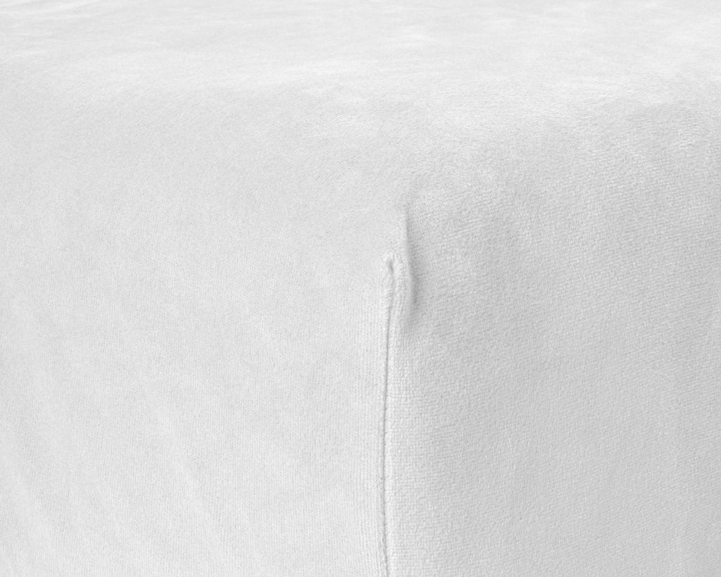 Hoeslaken velours fluweel polyester wit 180 x 200 cm, hoekhoogte 30 cm, voor de slaapkamer