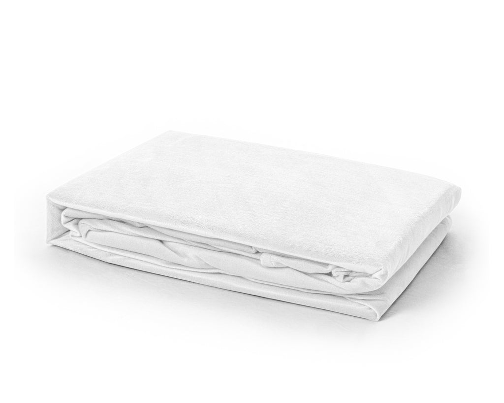 Hoeslaken velours fluweel polyester wit 180 x 200 cm, hoekhoogte 30 cm, voor de slaapkamer